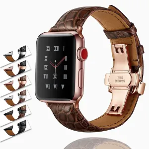 Apple Watch Premium Alligator Leather Designer Bands exotic Strap