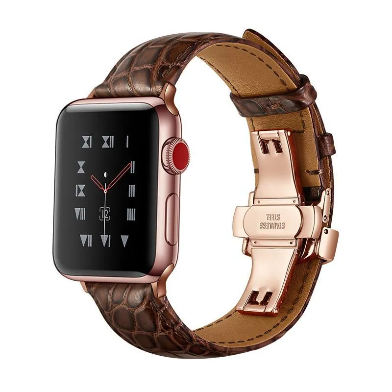 Apple Watch Premium Alligator Leather Designer Bands exotic Strap