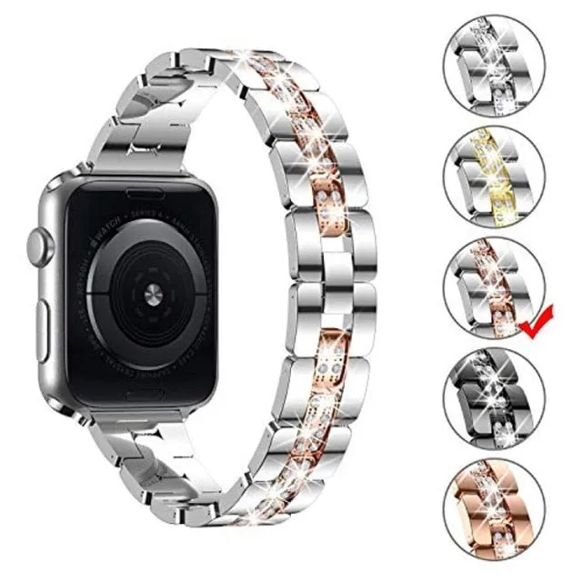 Apple Watch Series 7 6 5 4 High-Quality Metal Wristband Strap Diamond