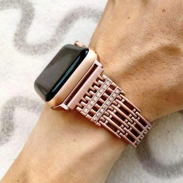 Apple Watch Series Band, Bling Stainless Steel Metal Watchband