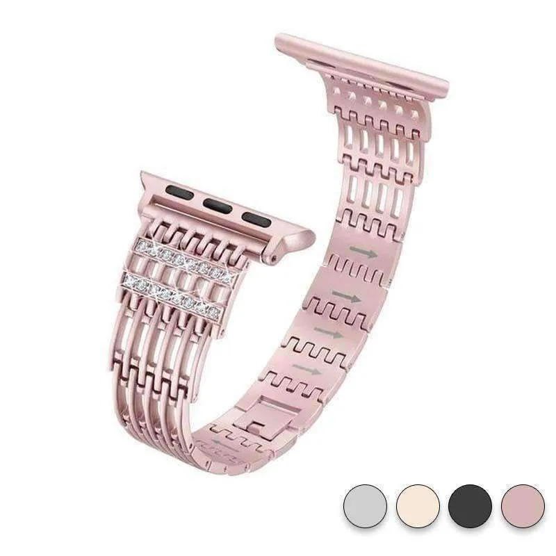 Apple Watch Series Band, Bling Stainless Steel Metal Watchband