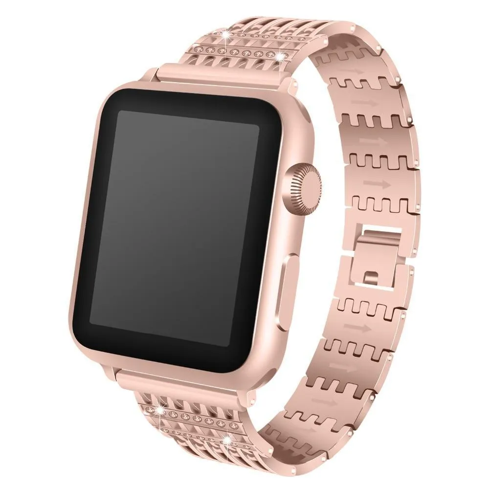 Apple Watch Series Band, Bling Stainless Steel Metal Watchband