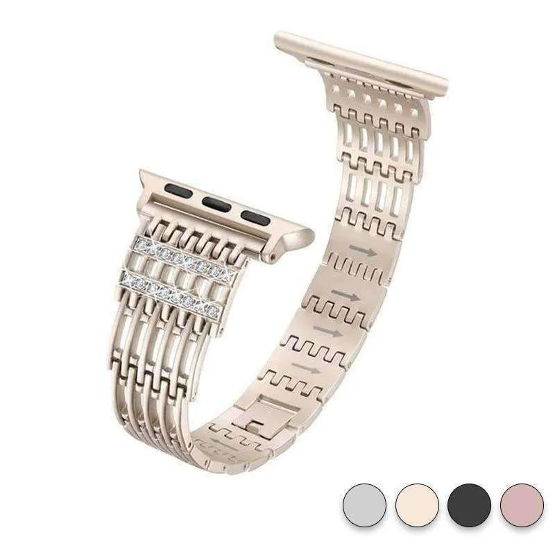 Apple Watch Series Band, Bling Stainless Steel Metal Watchband