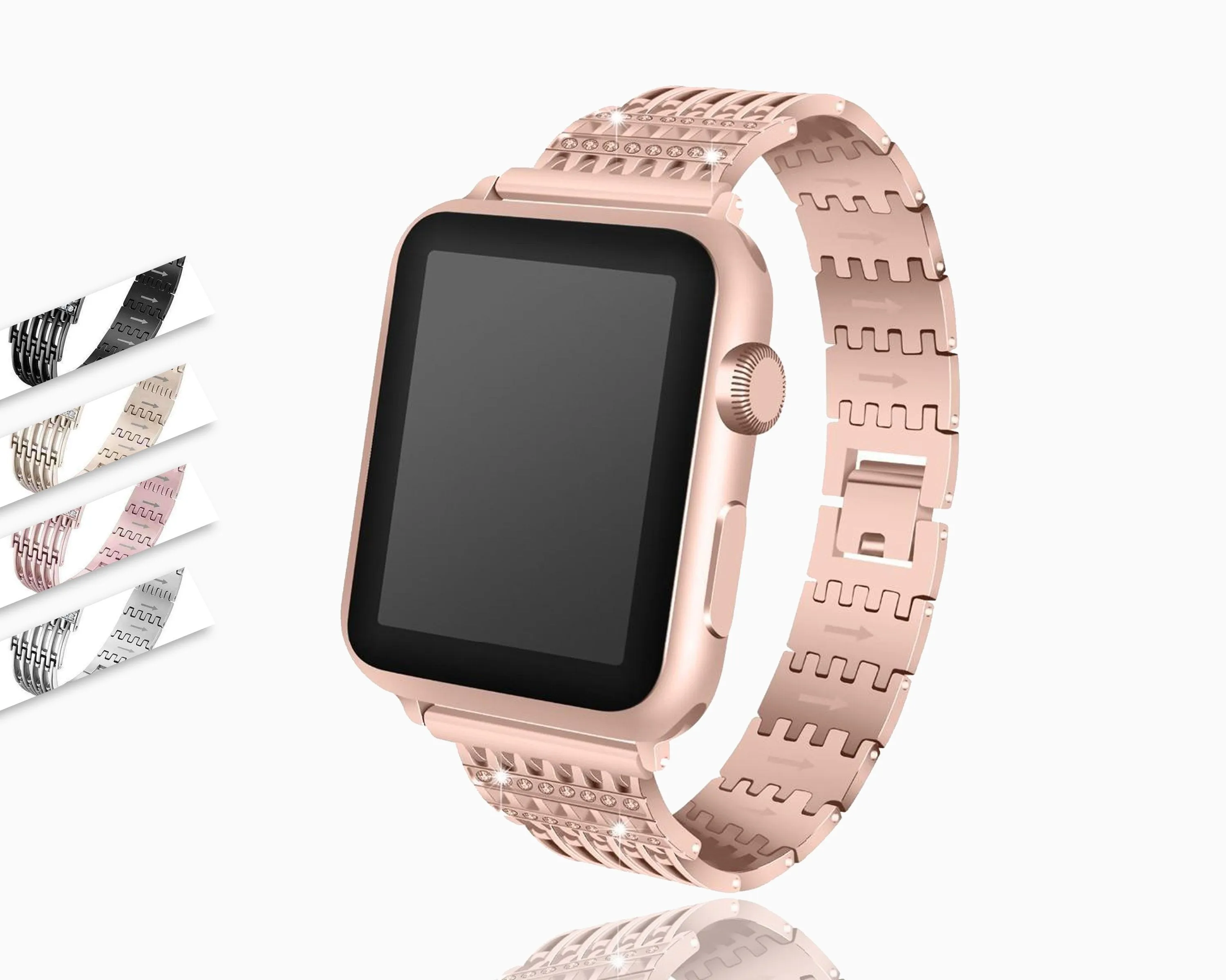 Apple Watch Series Band, Bling Stainless Steel Metal Watchband