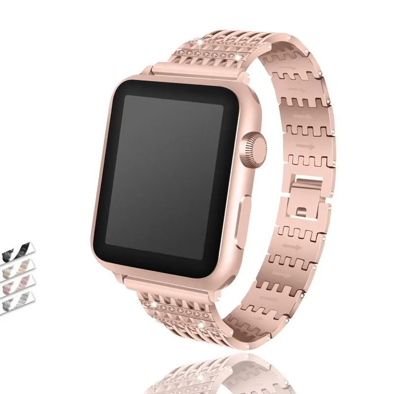 Apple Watch Series Band, Bling Stainless Steel Metal Watchband