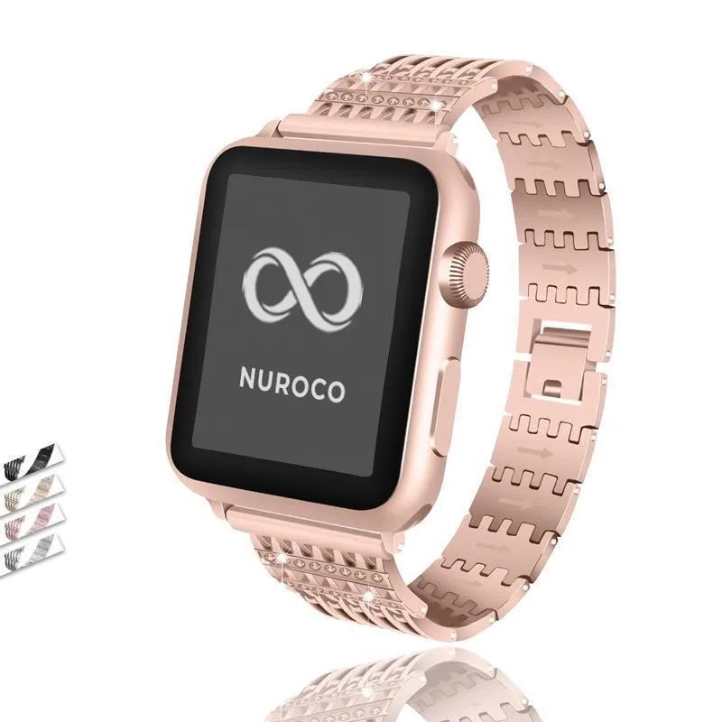 Apple Watch Series Band, Bling Stainless Steel Metal Watchband