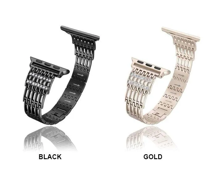 Apple Watch Series Band, Bling Stainless Steel Metal Watchband