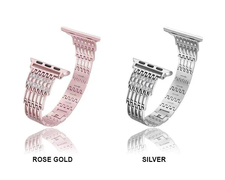 Apple Watch Series Band, Bling Stainless Steel Metal Watchband