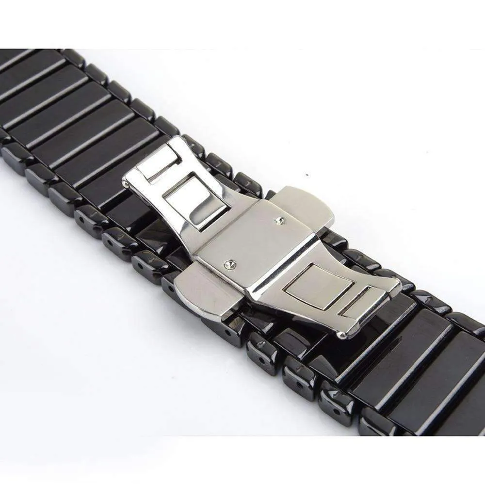 Apple Watch Series Band Ceramic Link Loop Strap Butterfly Clasp