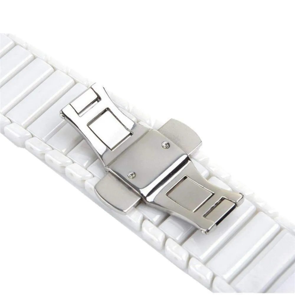 Apple Watch Series Band Ceramic Link Loop Strap Butterfly Clasp