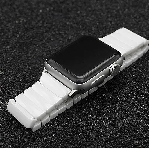 Apple Watch Series Band Ceramic Link Loop Strap Butterfly Clasp