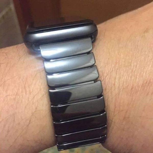 Apple Watch Series Band Ceramic Link Loop Strap Butterfly Clasp