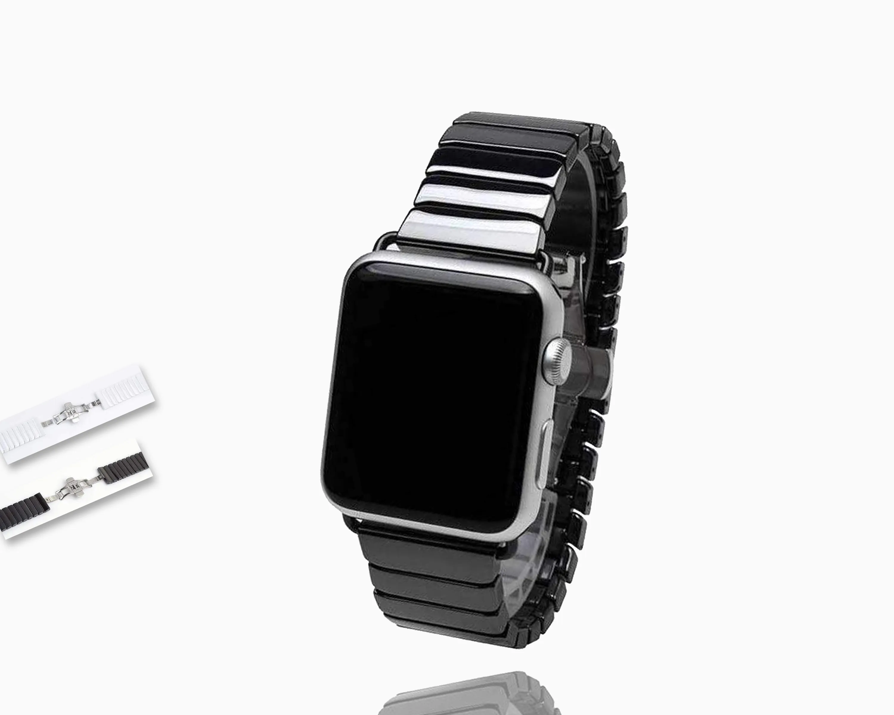 Apple Watch Series Band Ceramic Link Loop Strap Butterfly Clasp