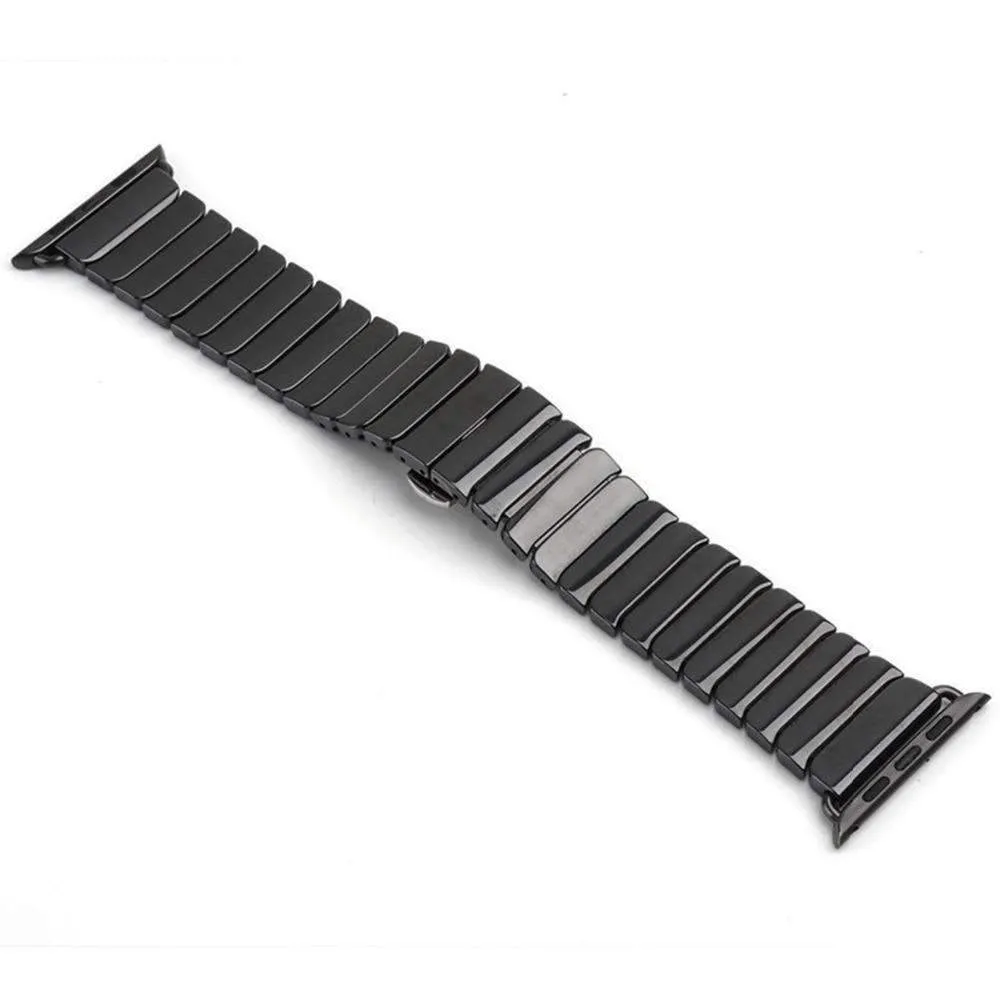 Apple Watch Series Band Ceramic Link Loop Strap Butterfly Clasp