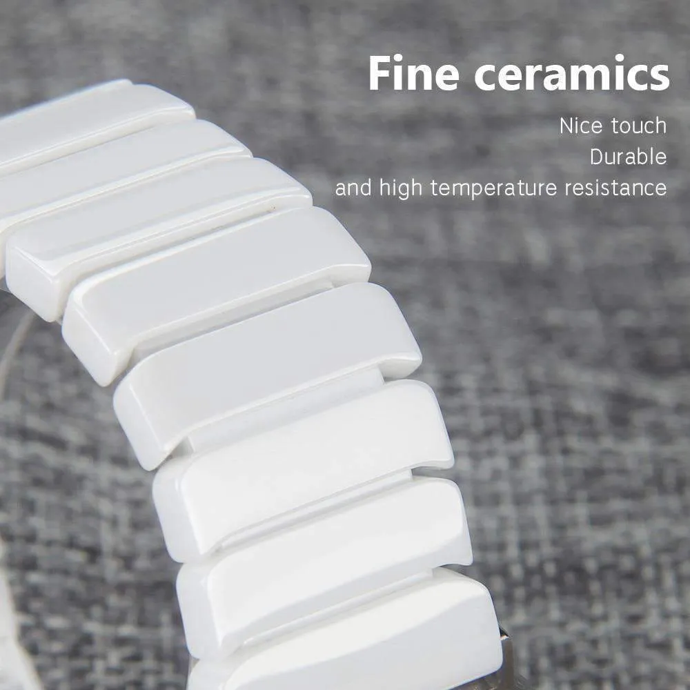 Apple Watch Series Band Ceramic Link Loop Strap Butterfly Clasp
