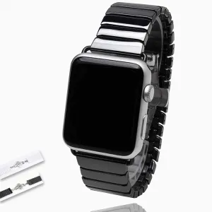 Apple Watch Series Band Ceramic Link Loop Strap Butterfly Clasp