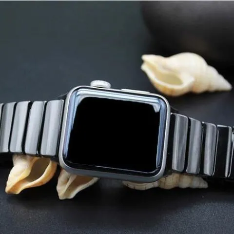 Apple Watch Series Band Ceramic Link Loop Strap Butterfly Clasp