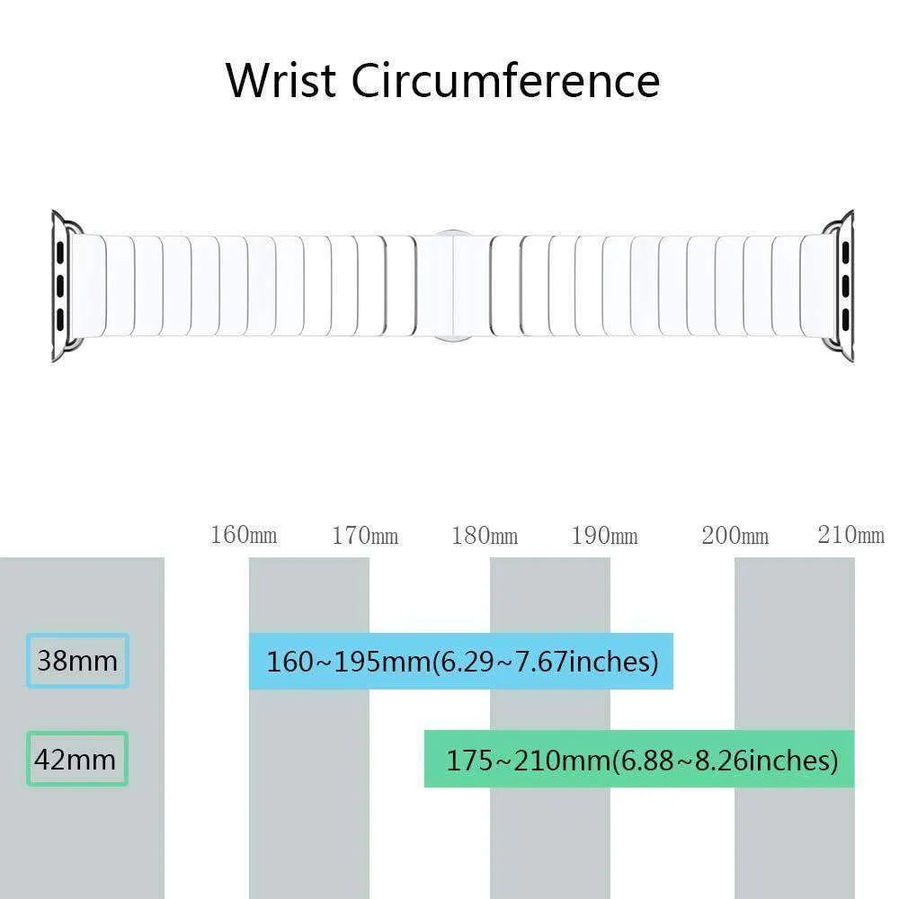 Apple Watch Series Band Ceramic Link Loop Strap Butterfly Clasp