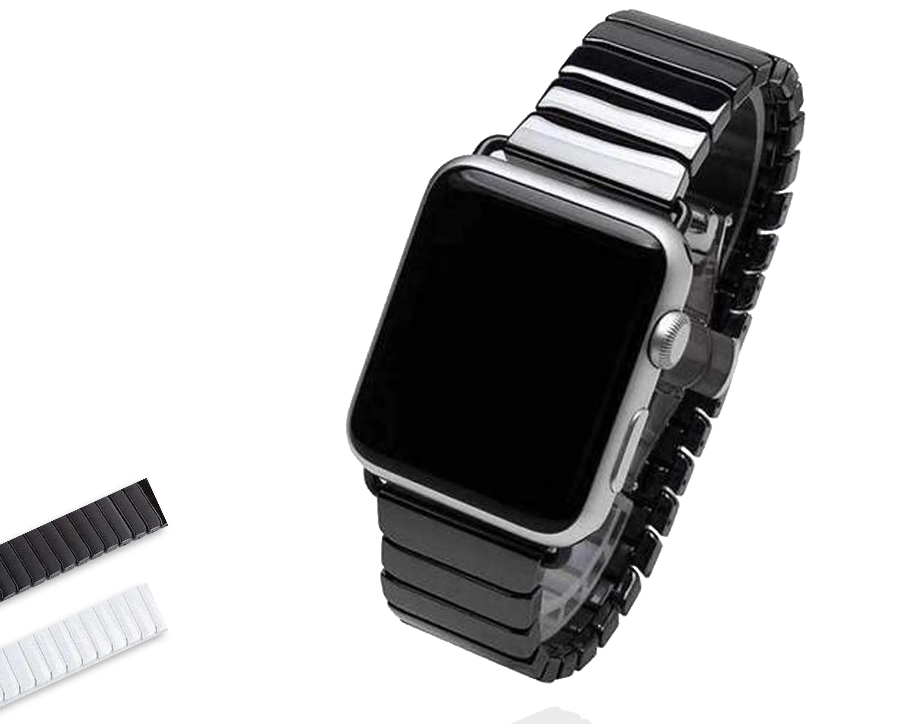 Apple Watch Series Band Ceramic Link Loop Strap Butterfly Clasp
