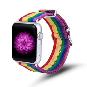 Apple Watch Series Band, Nylon Rainbow Sport Smart Watch
