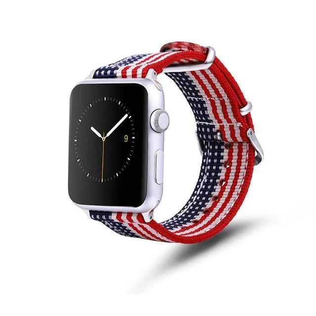 Apple Watch Series Band, Nylon Rainbow Sport Smart Watch