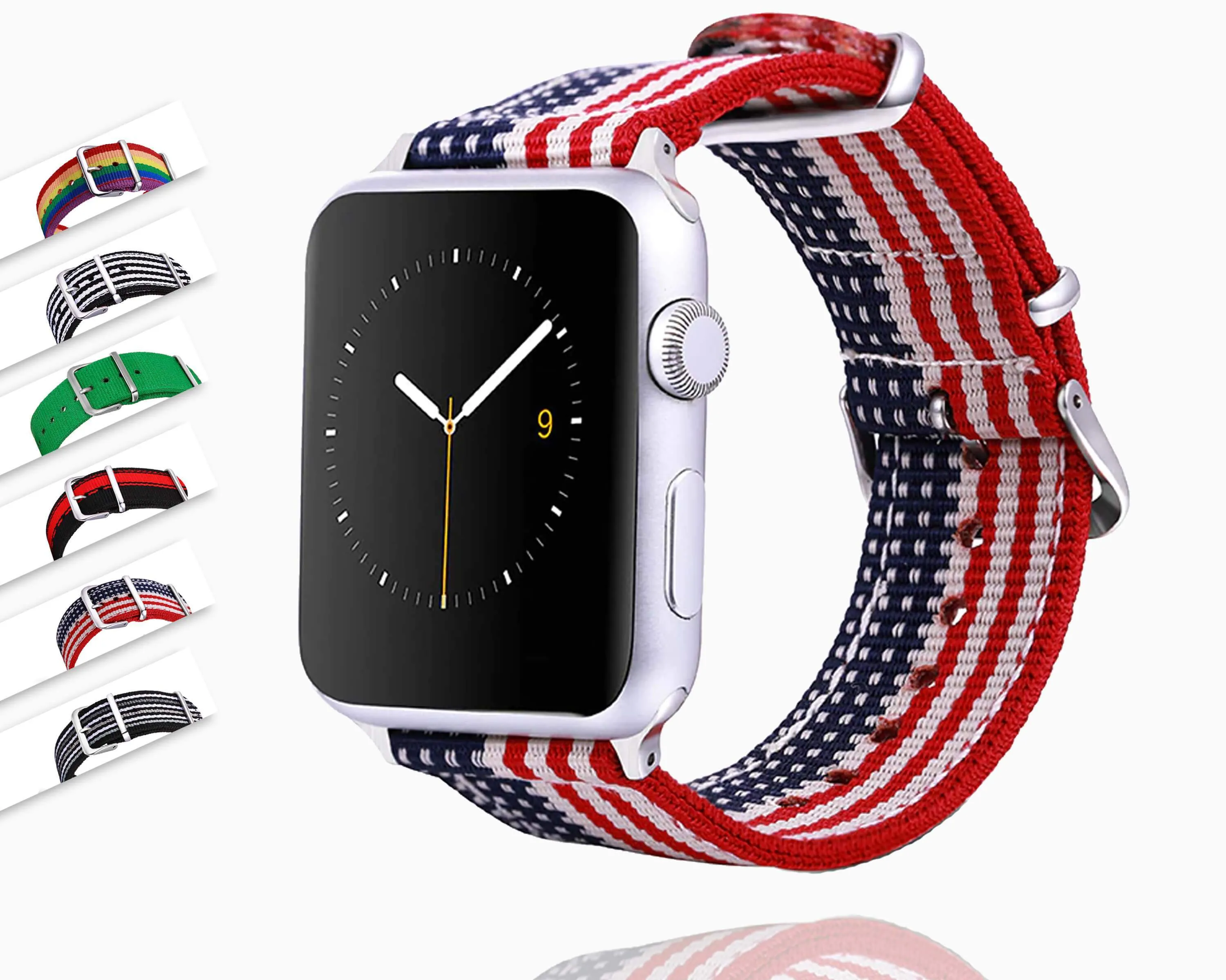 Apple Watch Series Band, Nylon Rainbow Sport Smart Watch