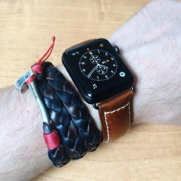 Apple Watch Series Genuine Leather Band Oil Wax Strap