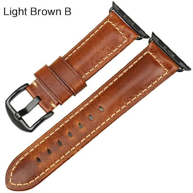 Apple Watch Series Genuine Leather Band Oil Wax Strap