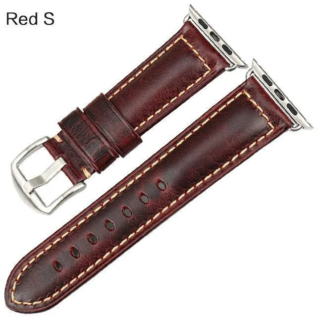 Apple Watch Series Genuine Leather Band Oil Wax Strap