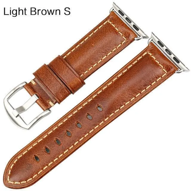Apple Watch Series Genuine Leather Band Oil Wax Strap