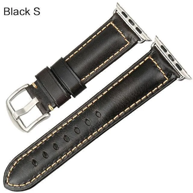 Apple Watch Series Genuine Leather Band Oil Wax Strap