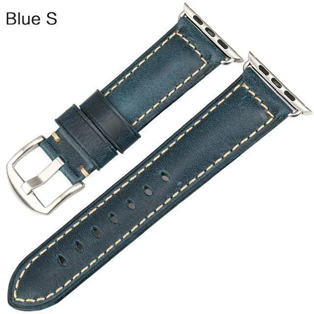 Apple Watch Series Genuine Leather Band Oil Wax Strap