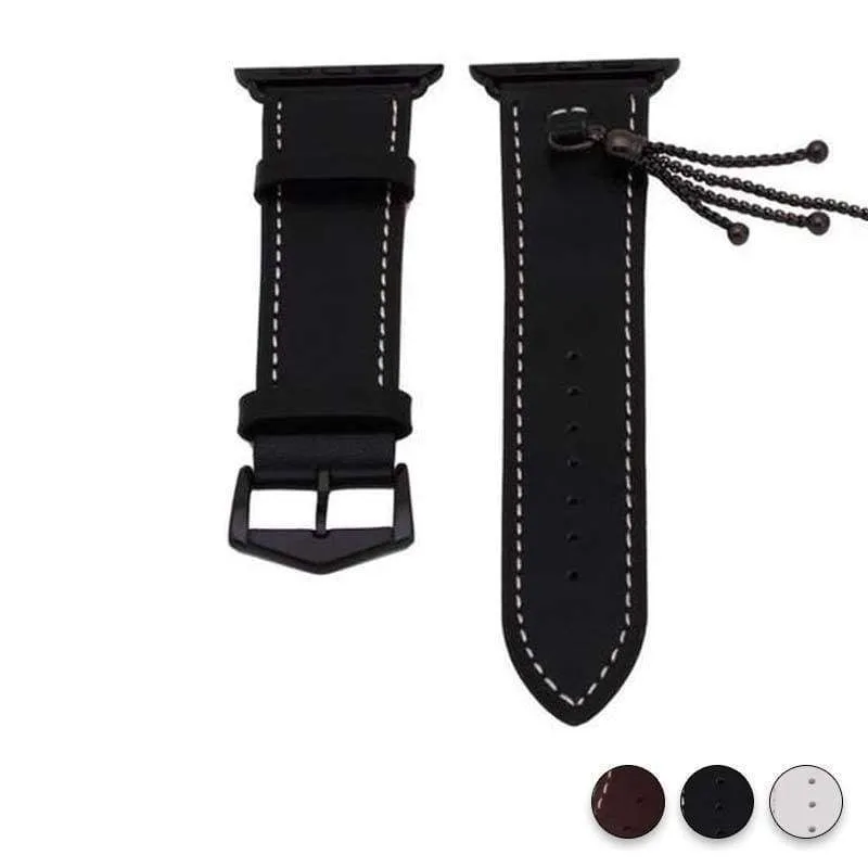 Apple Watch Series Rose gold Tassels Cowhide Genuine Leather Strap