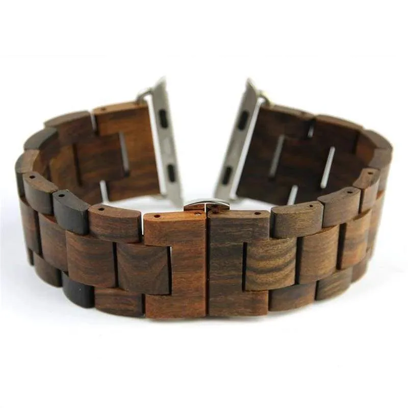 Apple Watchband Green Natural Bamboo Watchband Strap Series