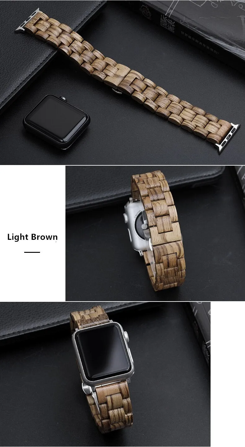 Apple Watchband Green Natural Bamboo Watchband Strap Series
