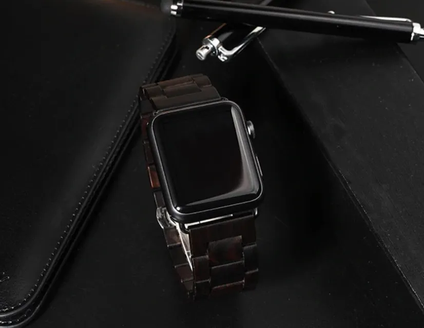 Apple Watchband Green Natural Bamboo Watchband Strap Series