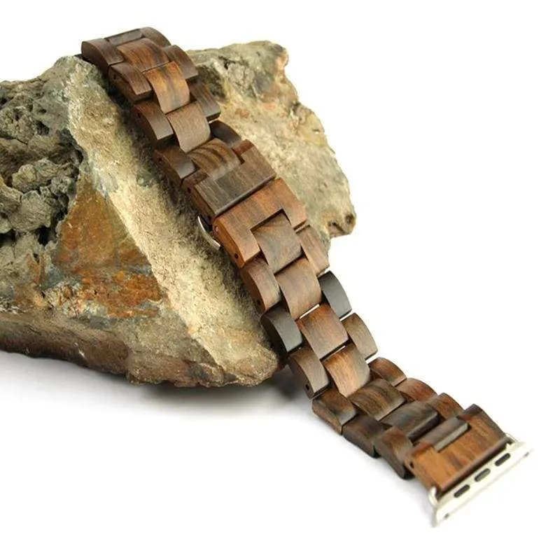 Apple Watchband Green Natural Bamboo Watchband Strap Series