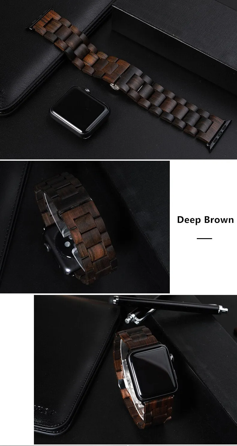 Apple Watchband Green Natural Bamboo Watchband Strap Series