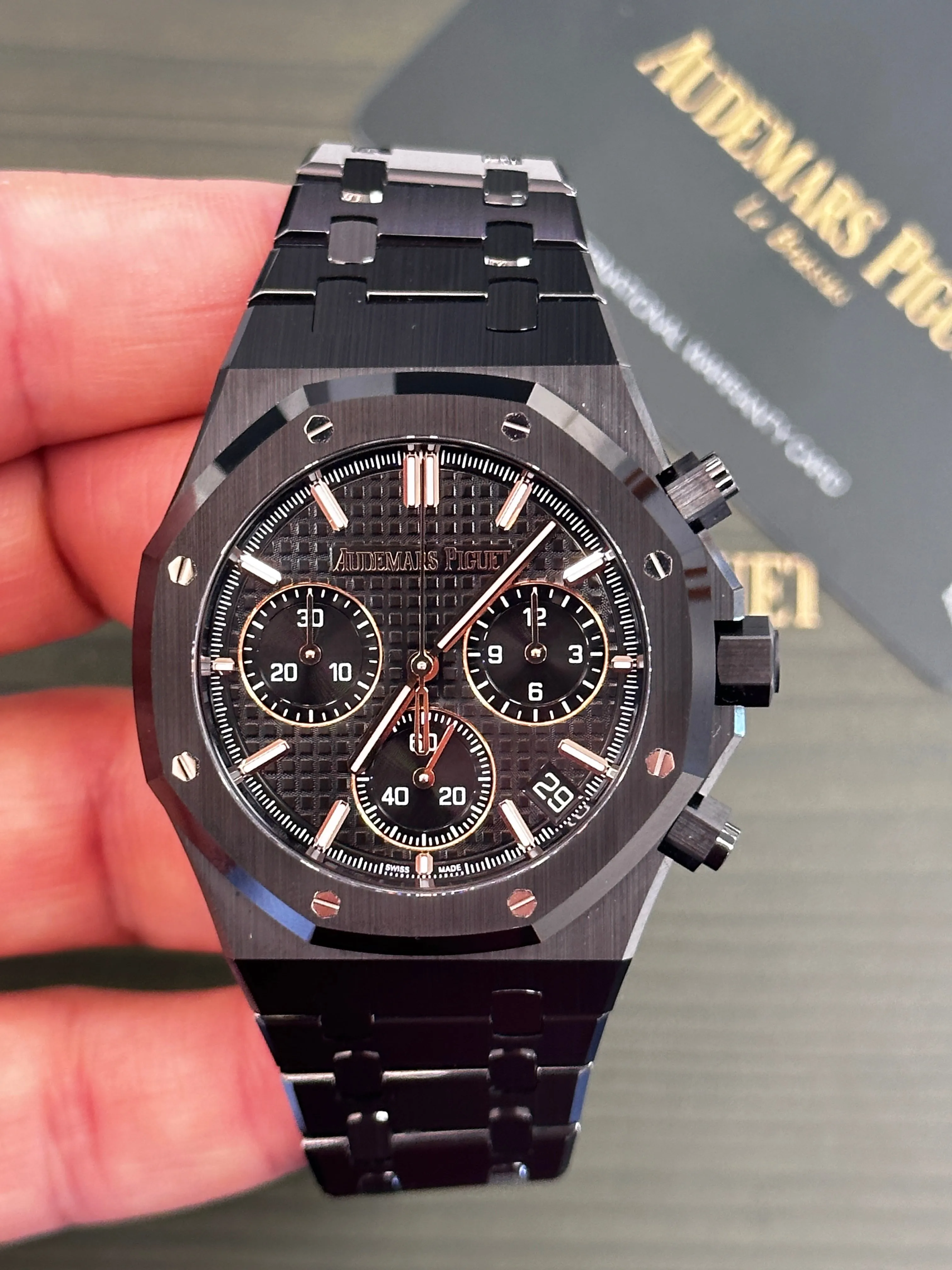 Audemars Piguet Royal Oak Chronograph 26240CE.OO.1225CE.01 50th Anniversary Black Ceramic Unworn B/P