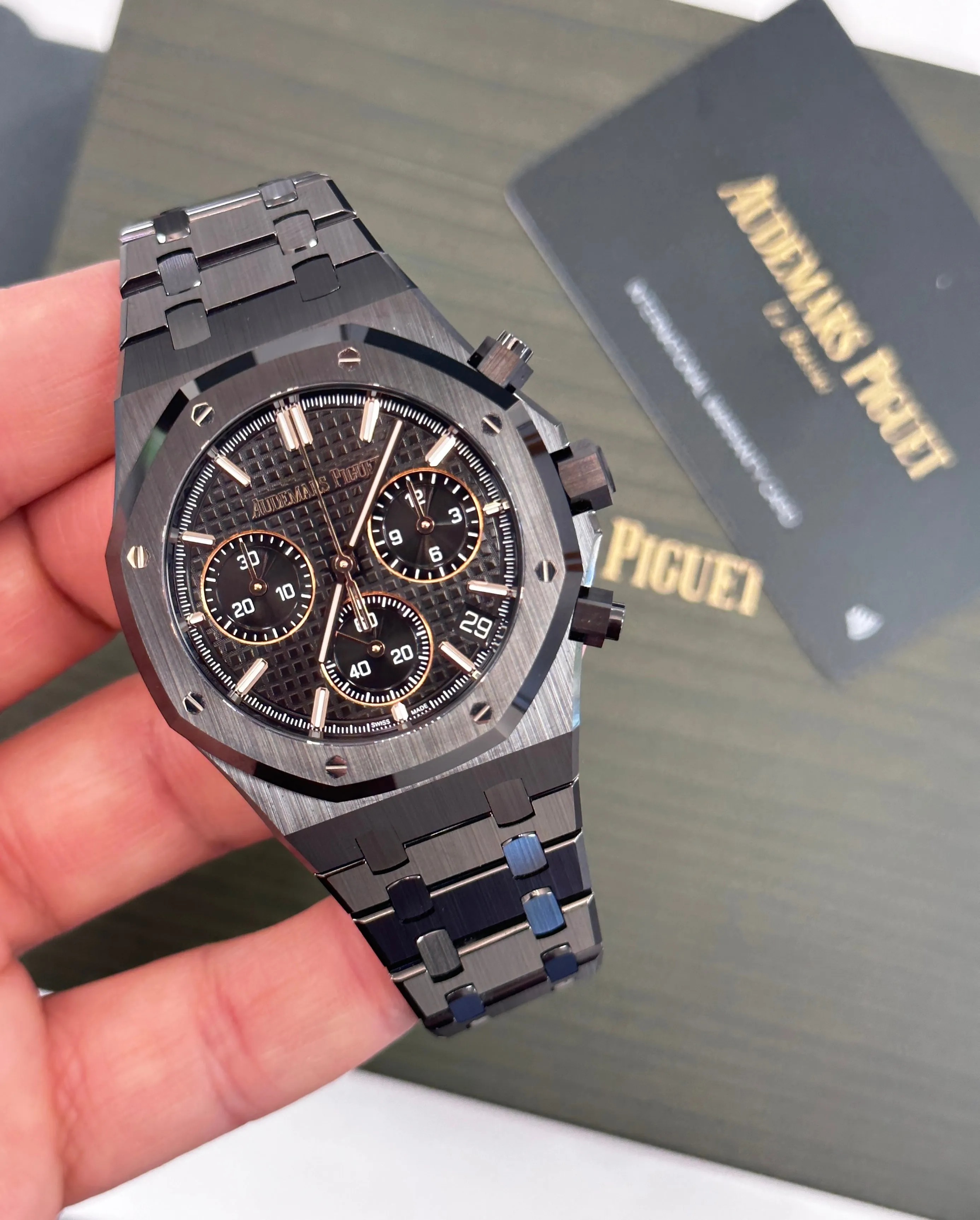 Audemars Piguet Royal Oak Chronograph 26240CE.OO.1225CE.01 50th Anniversary Black Ceramic Unworn B/P