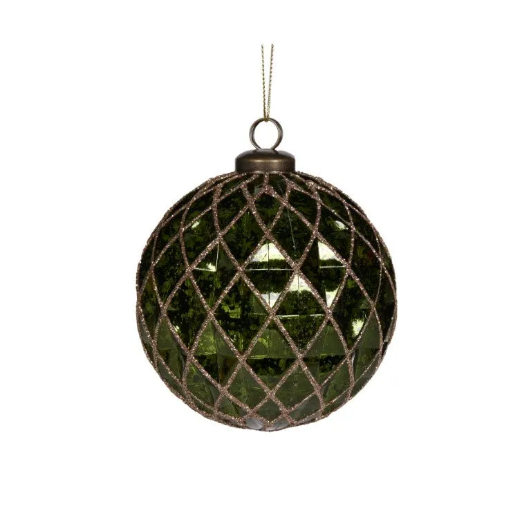 Bauble Quilted Green 10cm