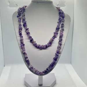 Beautiful Vintage Genuine Amethyst Chip Necklace Womens 36 Statement Piece