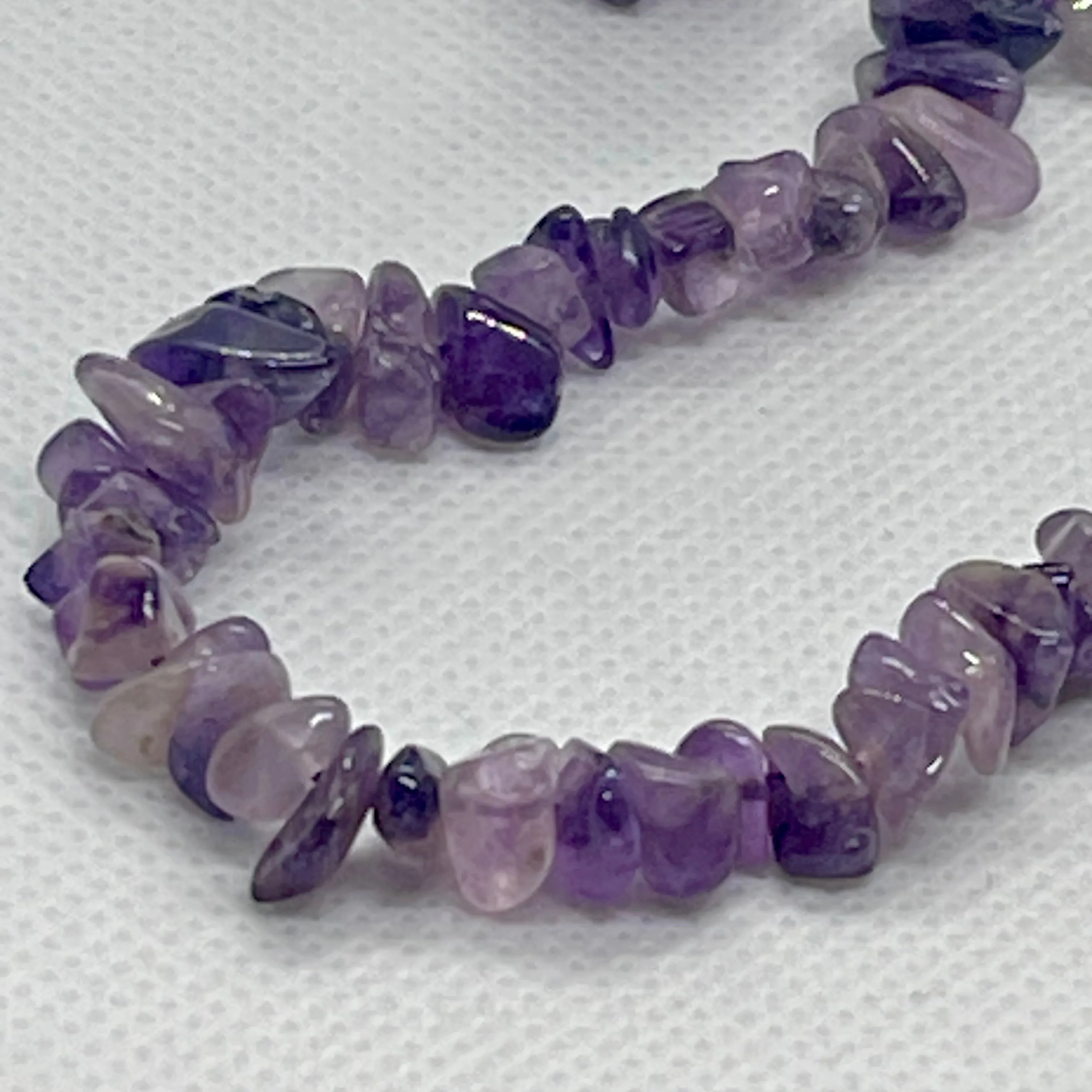 Beautiful Vintage Genuine Amethyst Chip Necklace Womens 36 Statement Piece