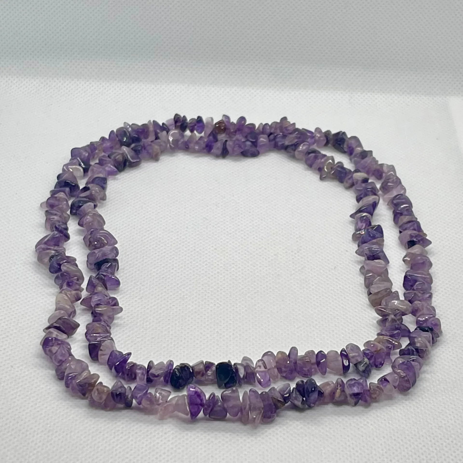Beautiful Vintage Genuine Amethyst Chip Necklace Womens 36 Statement Piece