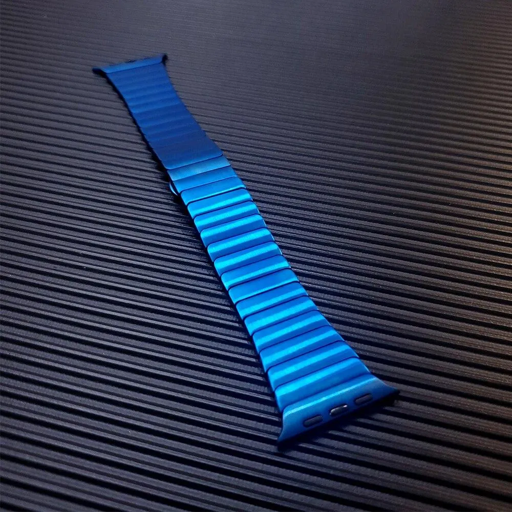 Blue color minimalist High-Quality Steel Link Bracelet Band Series 7 6