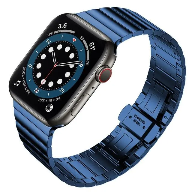 Blue color minimalist High-Quality Steel Link Bracelet Band Series 7 6
