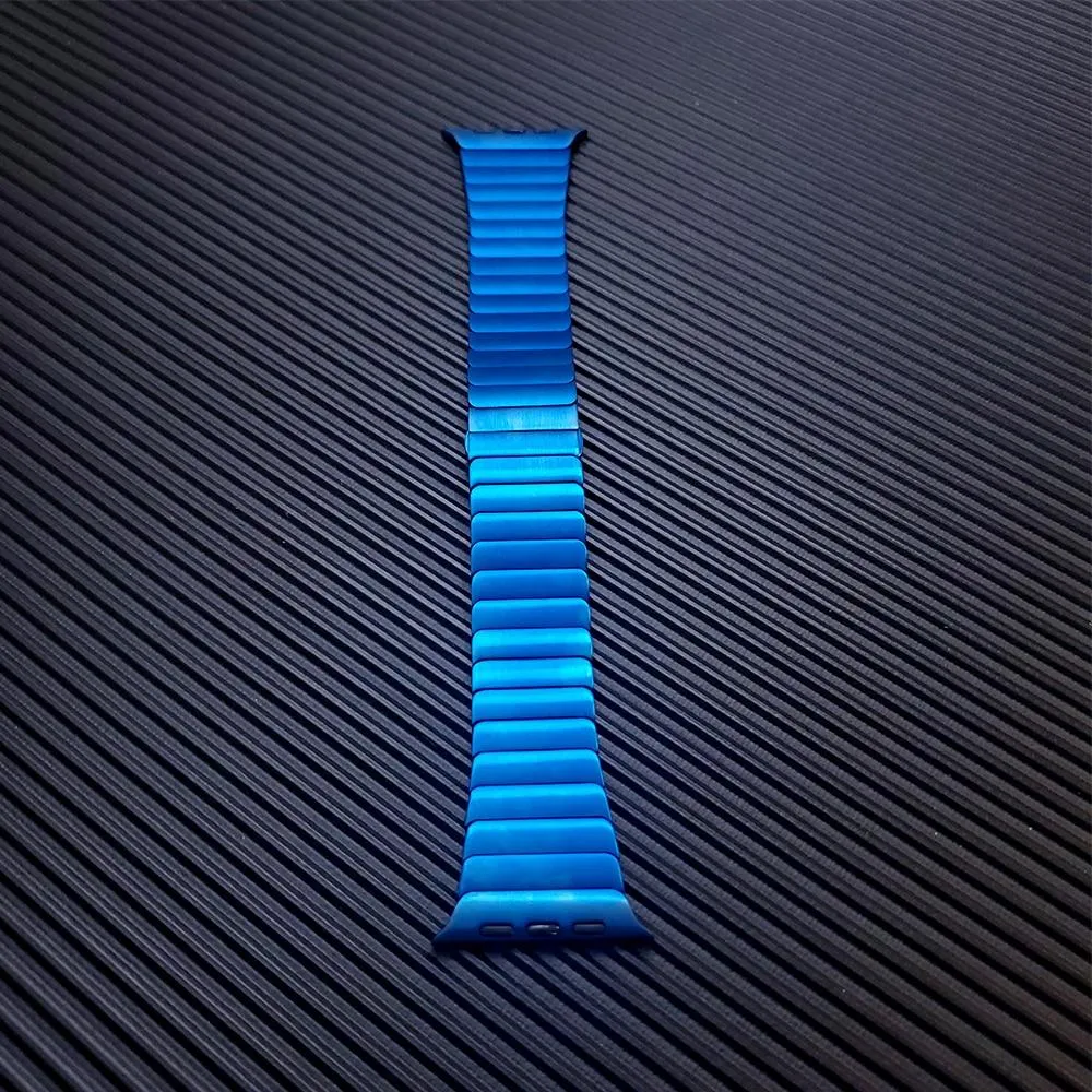 Blue color minimalist High-Quality Steel Link Bracelet Band Series 7 6