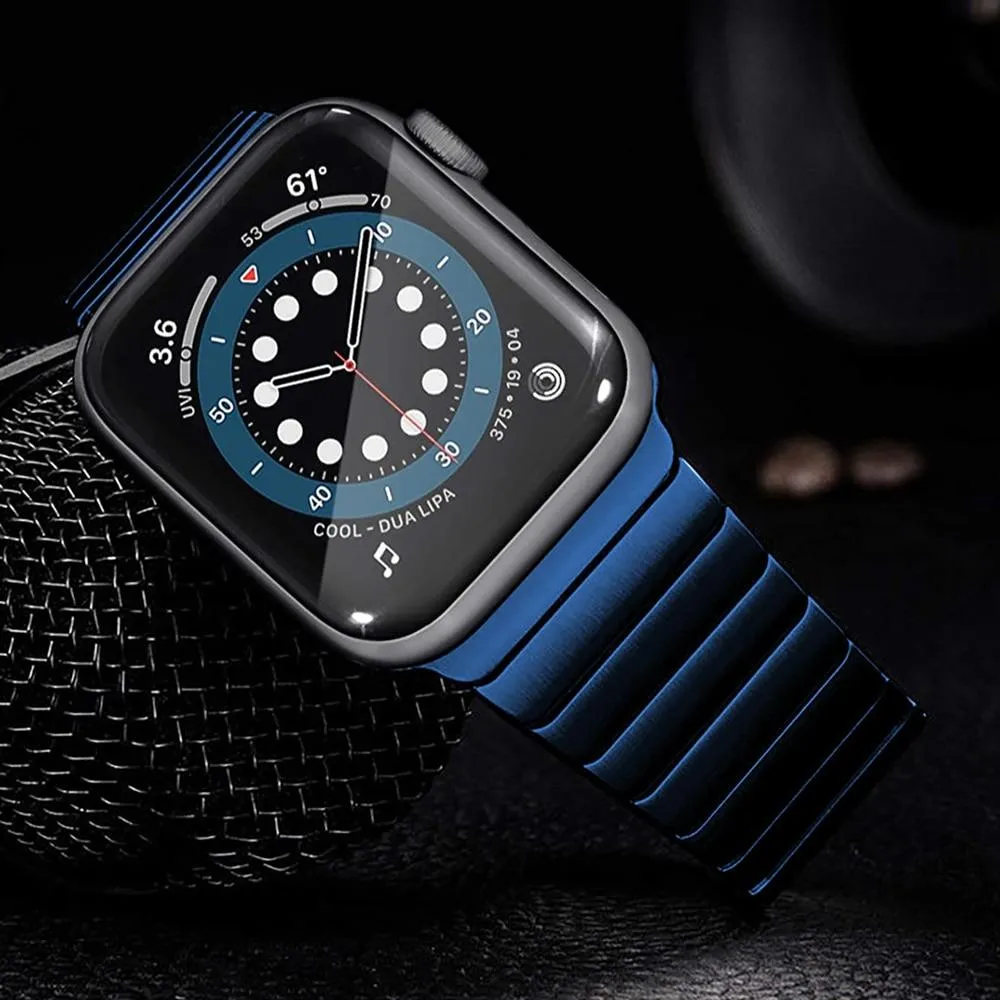 Blue color minimalist High-Quality Steel Link Bracelet Band Series 7 6