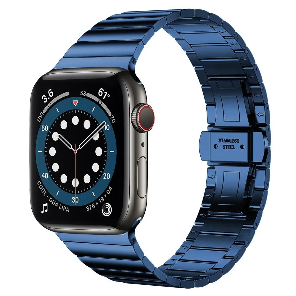 Blue color minimalist High-Quality Steel Link Bracelet Band Series 7 6