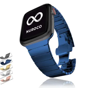 Blue color minimalist High-Quality Steel Link Bracelet Band Series 7 6